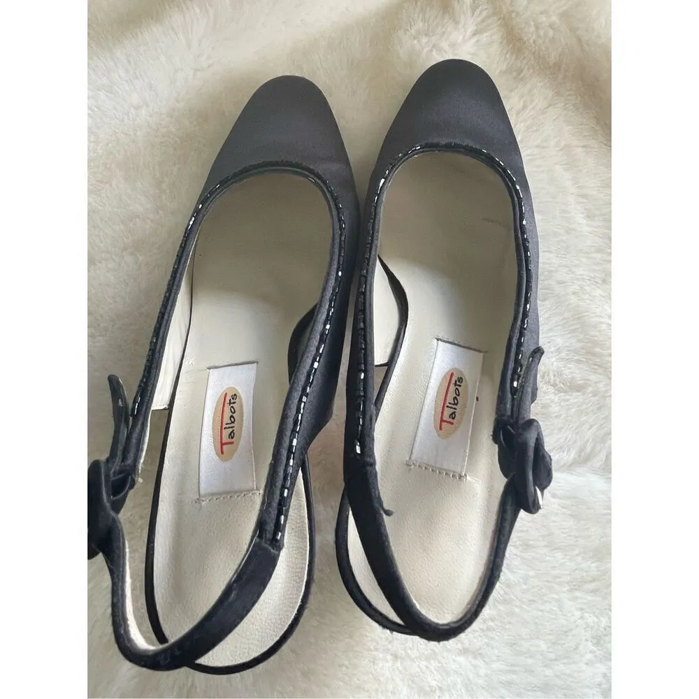 Vintage TALBOTS Satin with beads and genuine leather inside the sole Hills Pun - Image 7