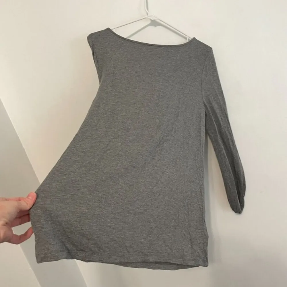 ANN TAYLOR Factory Heather Gray 3/4 Sleeve Puff Sleeve Balloon Sleeve Blouse Top - Image 11