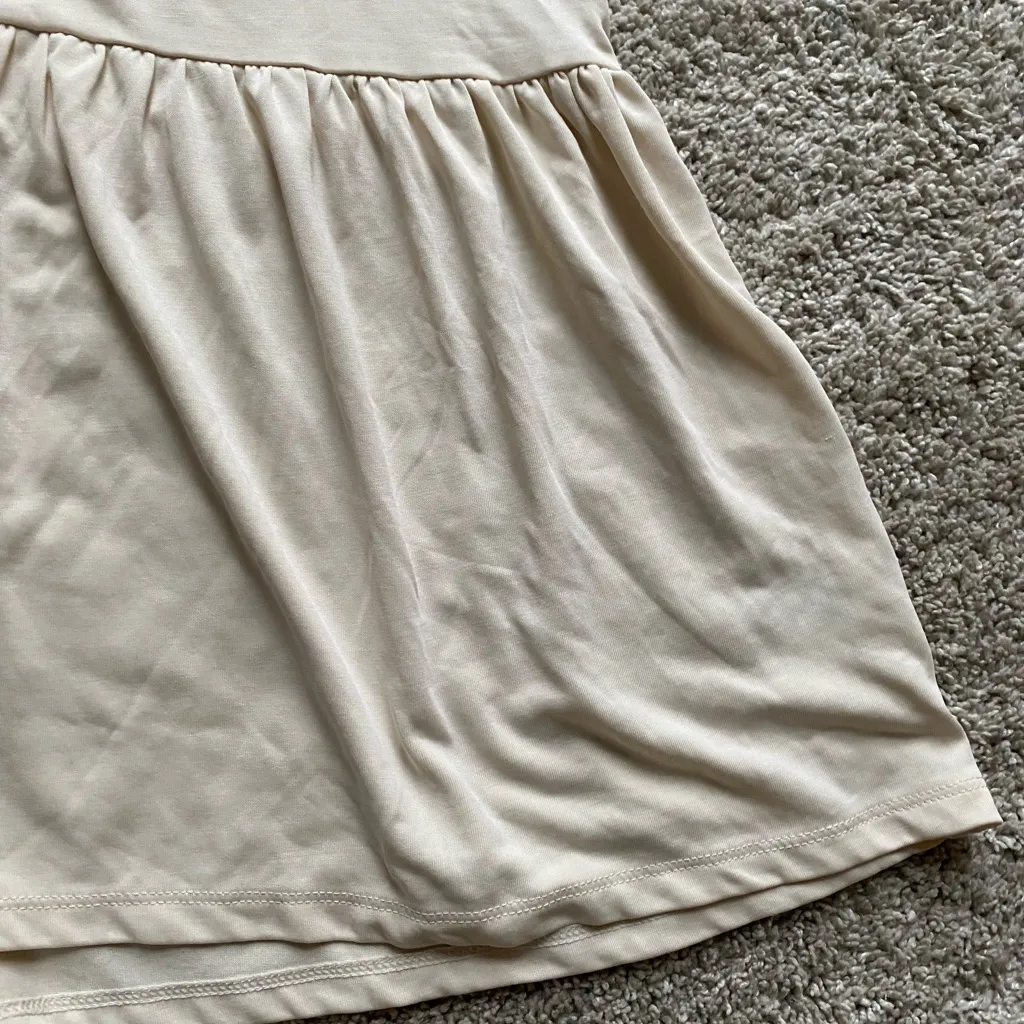 American Eagle Outfitters Cream Short Sleeve Peplum Top - Image 4