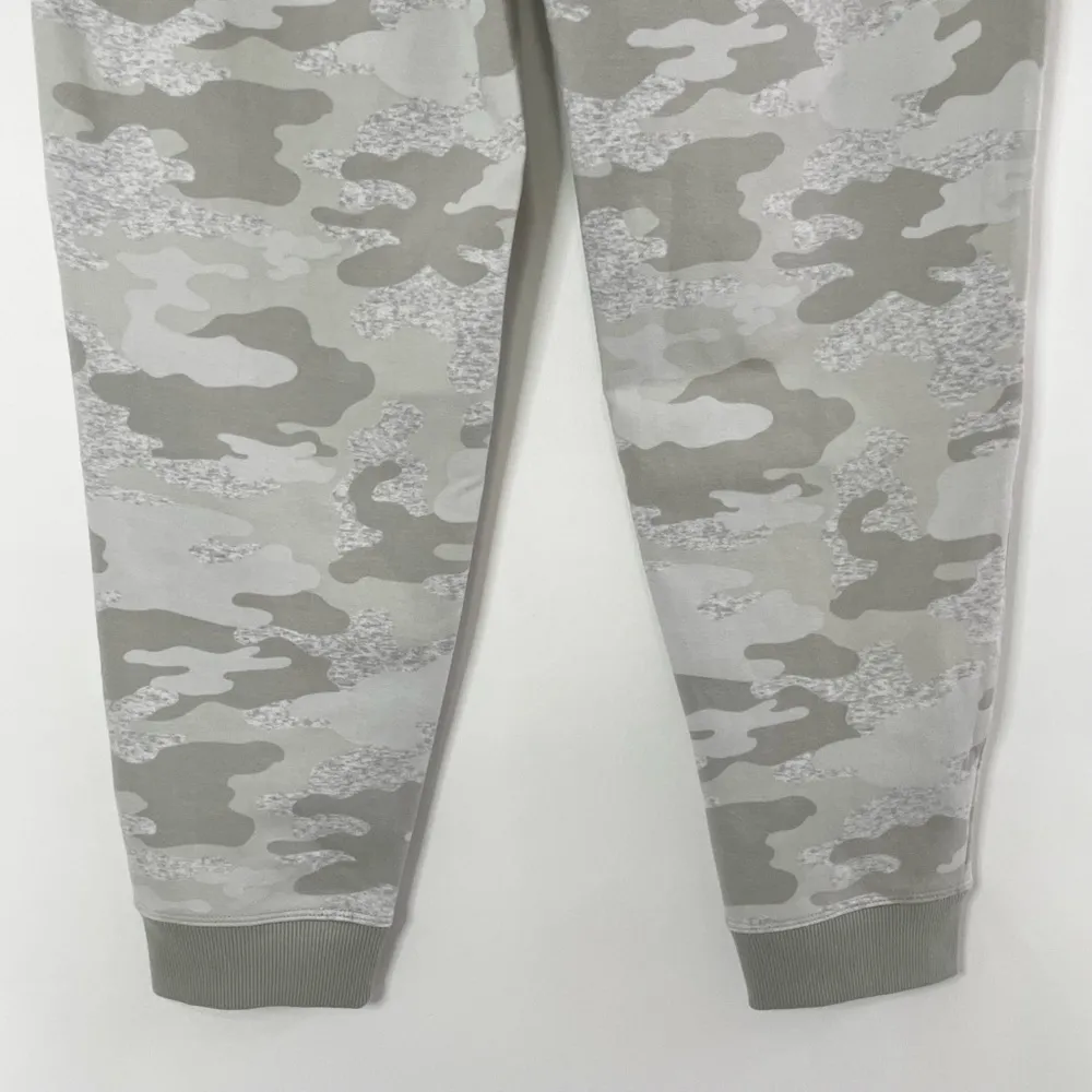 New  Camo Print Fleece Skinny Leg Joggers Sweatpants Grey Size Medium - Image 12
