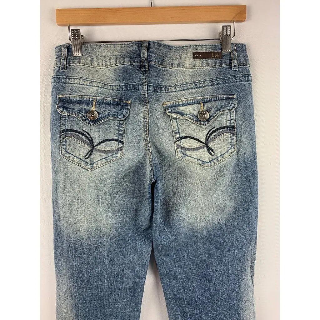 L.E.I. Ashley Lowrise Bootcut Junior Jeans Size 9 Blue - Image 4