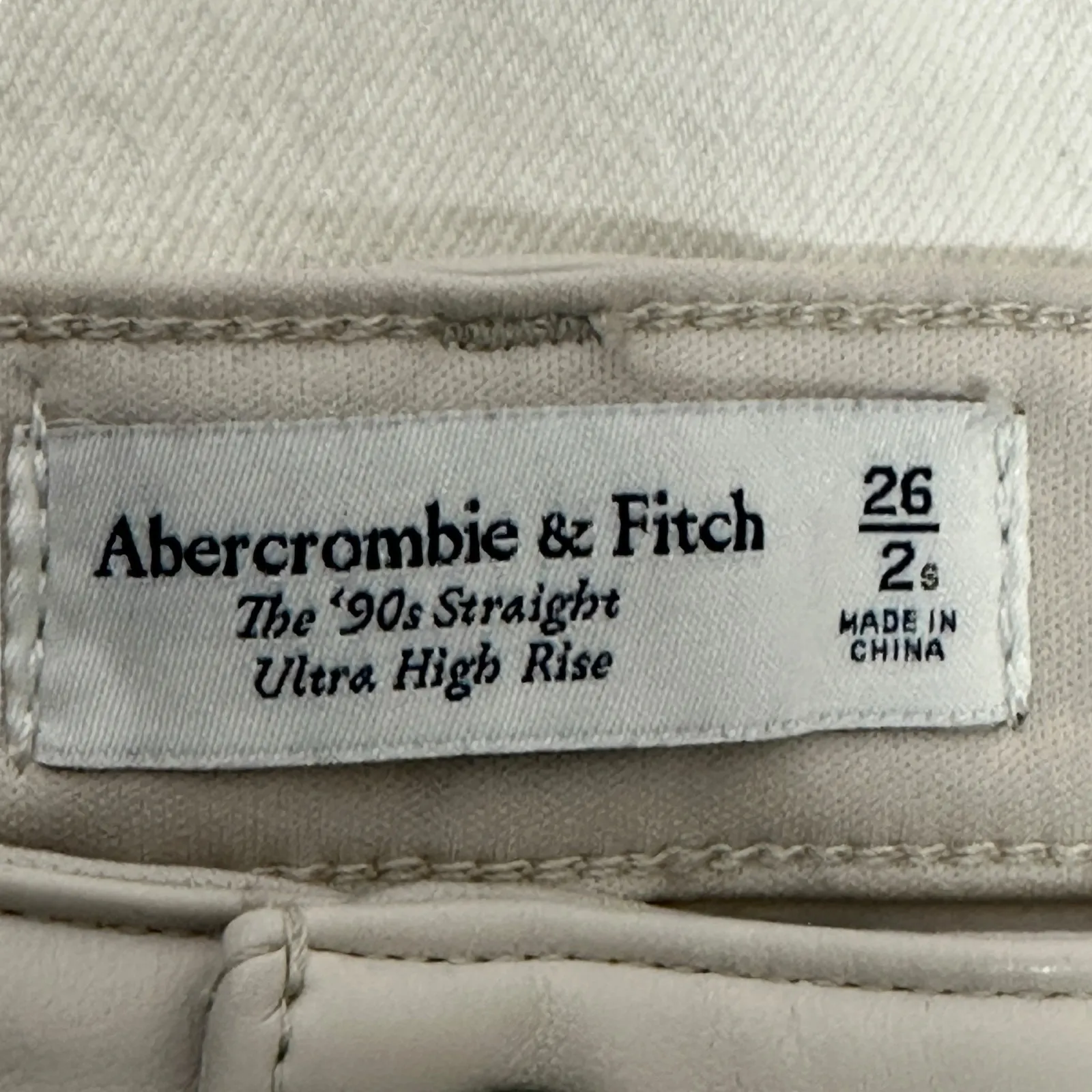 Abercrombie & Fitch 90s Straight Jeans Womens 2 White Ultra High Rise Y2K - Image 7