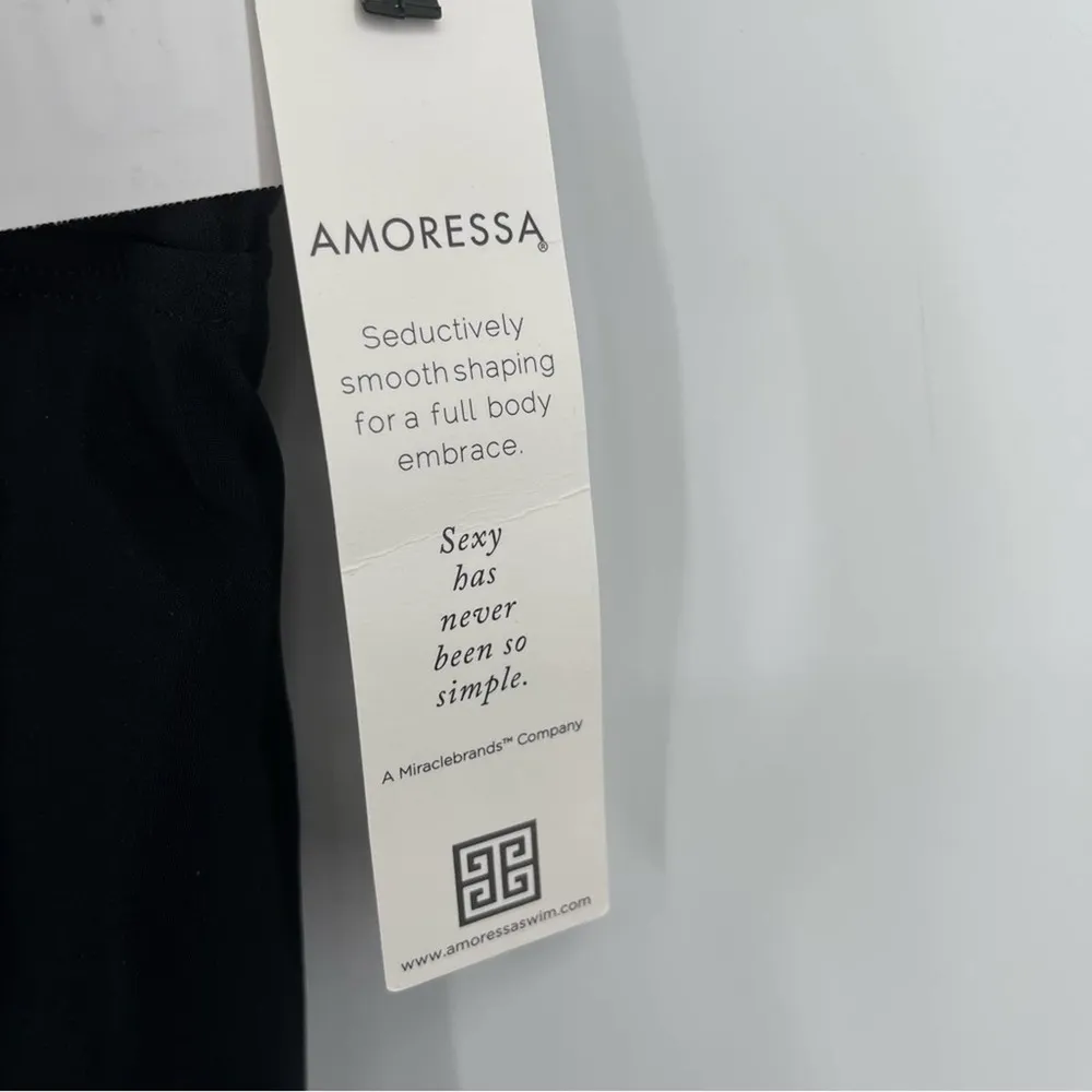 AMORESSA by MIRACLESUIT Tankini Black Kelly Swim Beach Slimming Strappy NWT SZ 6 - Image 10