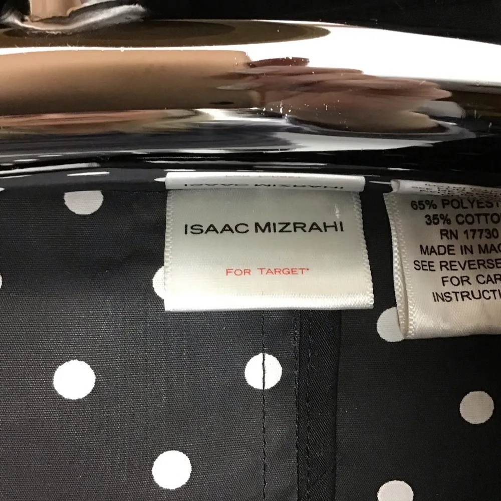 Isaac Mizrahi Womens Black Polka Dots Lining 2 Front Buttons Blazer With Pockets - Image 5