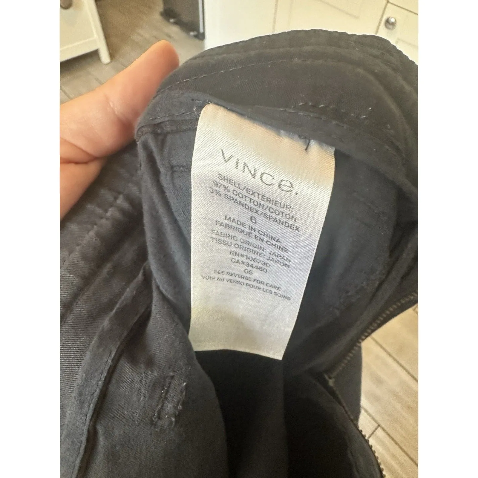 VINCE Utility Ankle Pants Womens Sz 6 Washed Navy Chino Trouser Cotton Preppy - Image 6