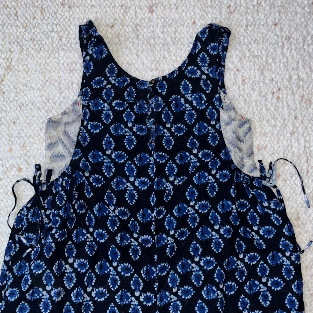 Anthropologie Bristol Wide Leg Jumpsuit Ikat Blue XS - Image 8