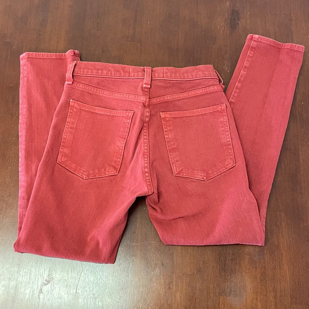 Veronica Beard Kate Crop Jeans Size 25 Red Burnt Fall - Image 3