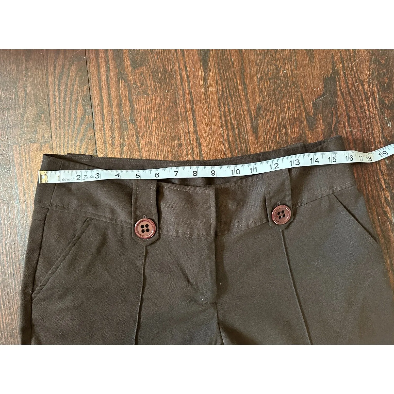 Vintage y2k low rise Brown Preppy Trousers Size 9 - Image 7