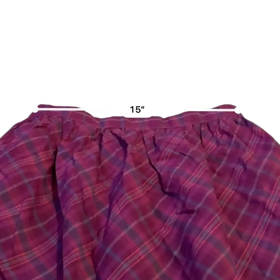 Matilda Jane Tinsley Skirt‎ Women's Medium Pink Purple Plaid Holiday Velvet Trim - Image 3