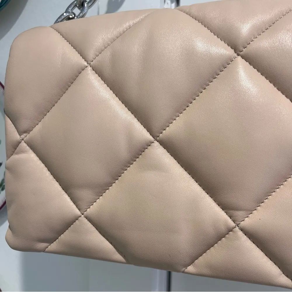 STAND STUDIO Brynnie Leather Bag Warm Sand Silver Strap Shoulder Bag - Image 5