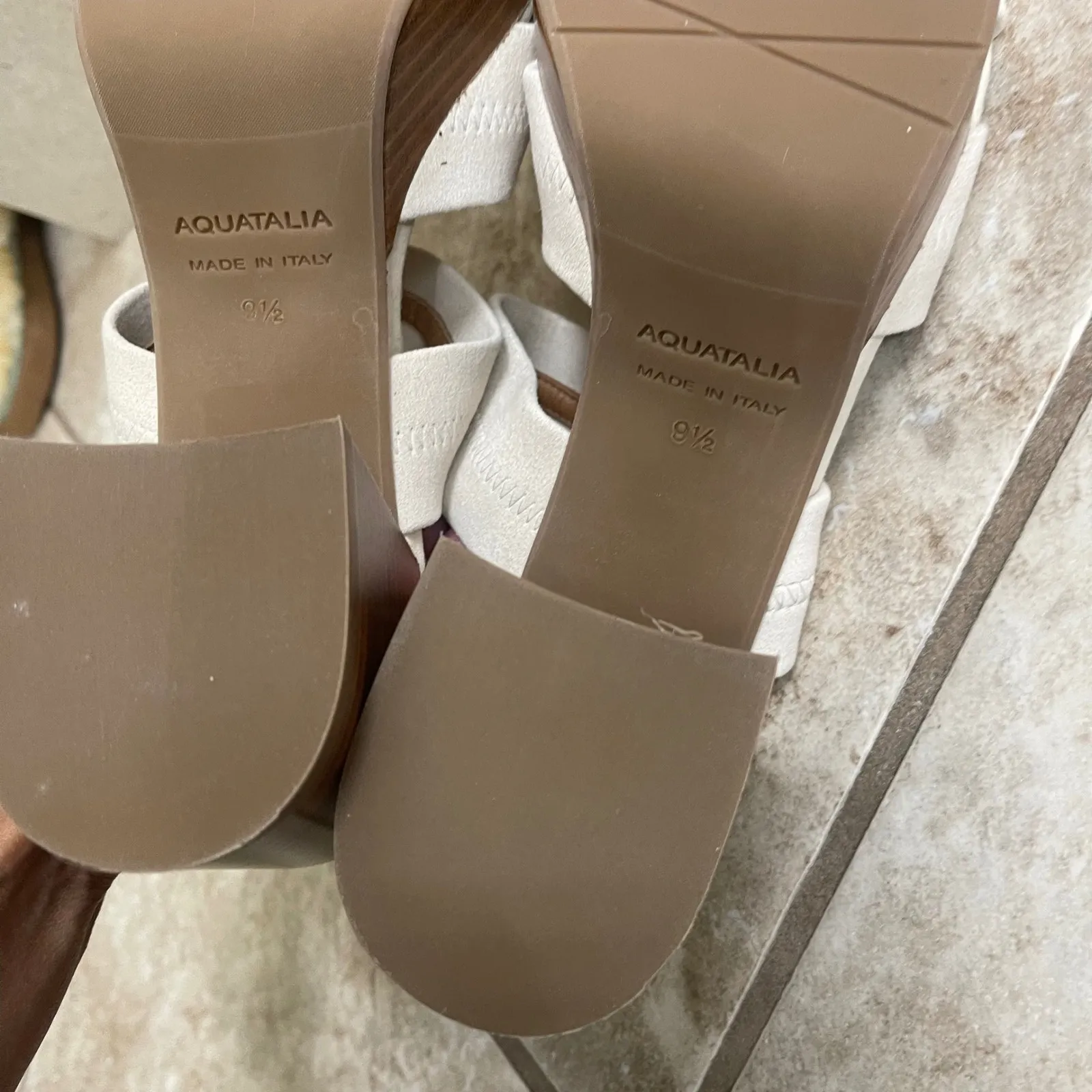 Aquatalia beige  Suede Platform Wedge Slide Sandals Women's Size 9.5 used once - Image 8