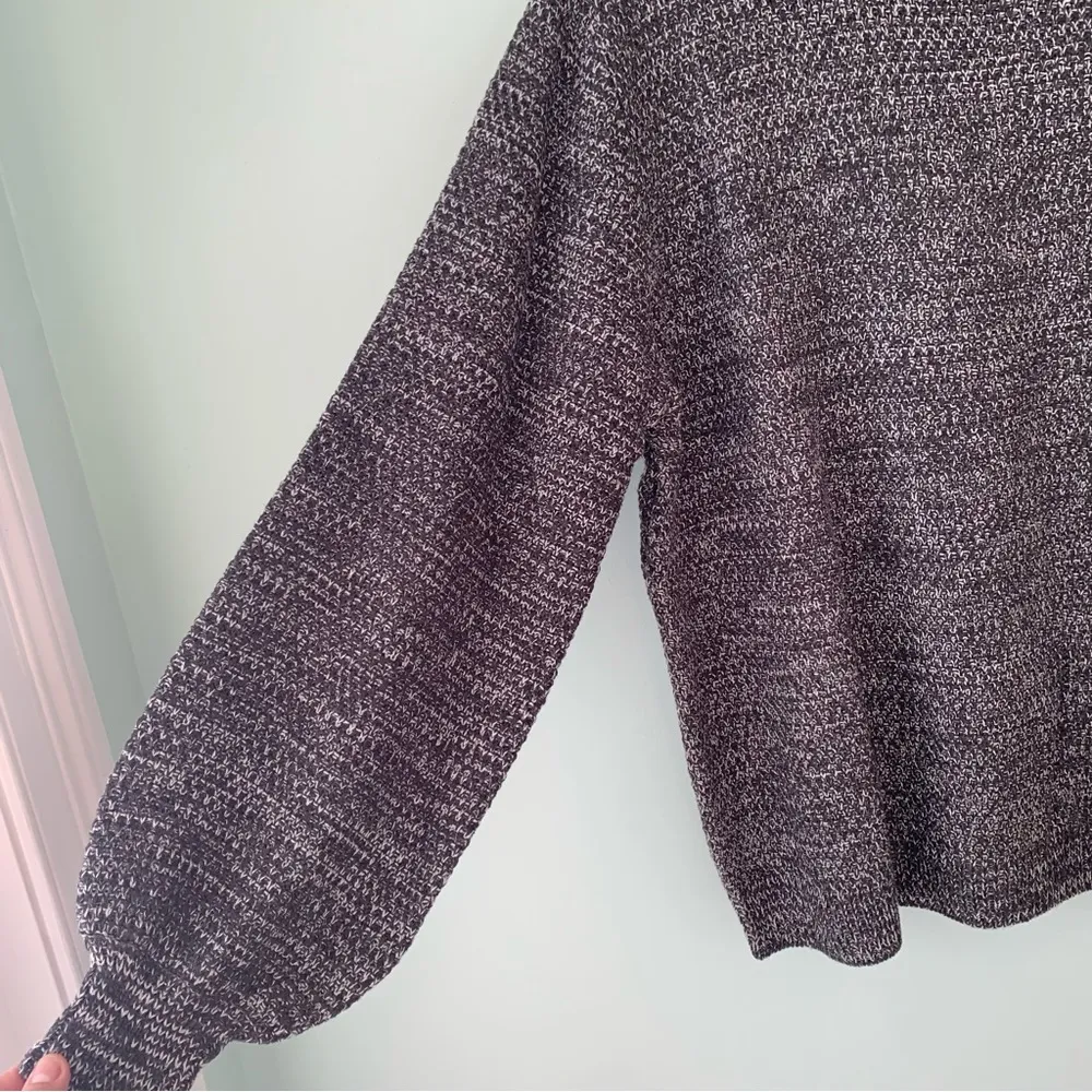 Zenana Marled Balloon Sleeve Turtleneck Sweater Large L - Image 9