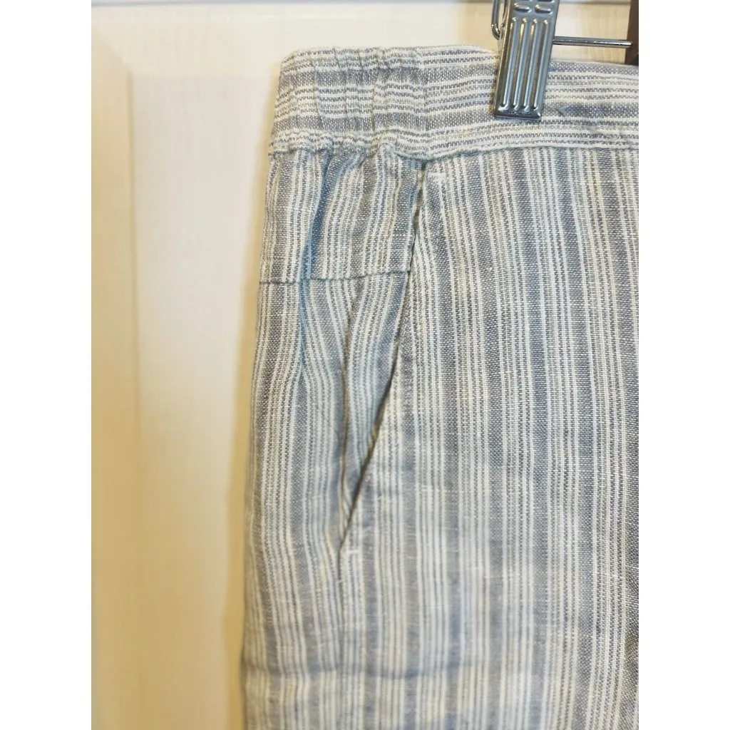 Orvis Women’s Shoreline Linen Pull On Straight Leg Pants XL Blue White NWT - Image 6