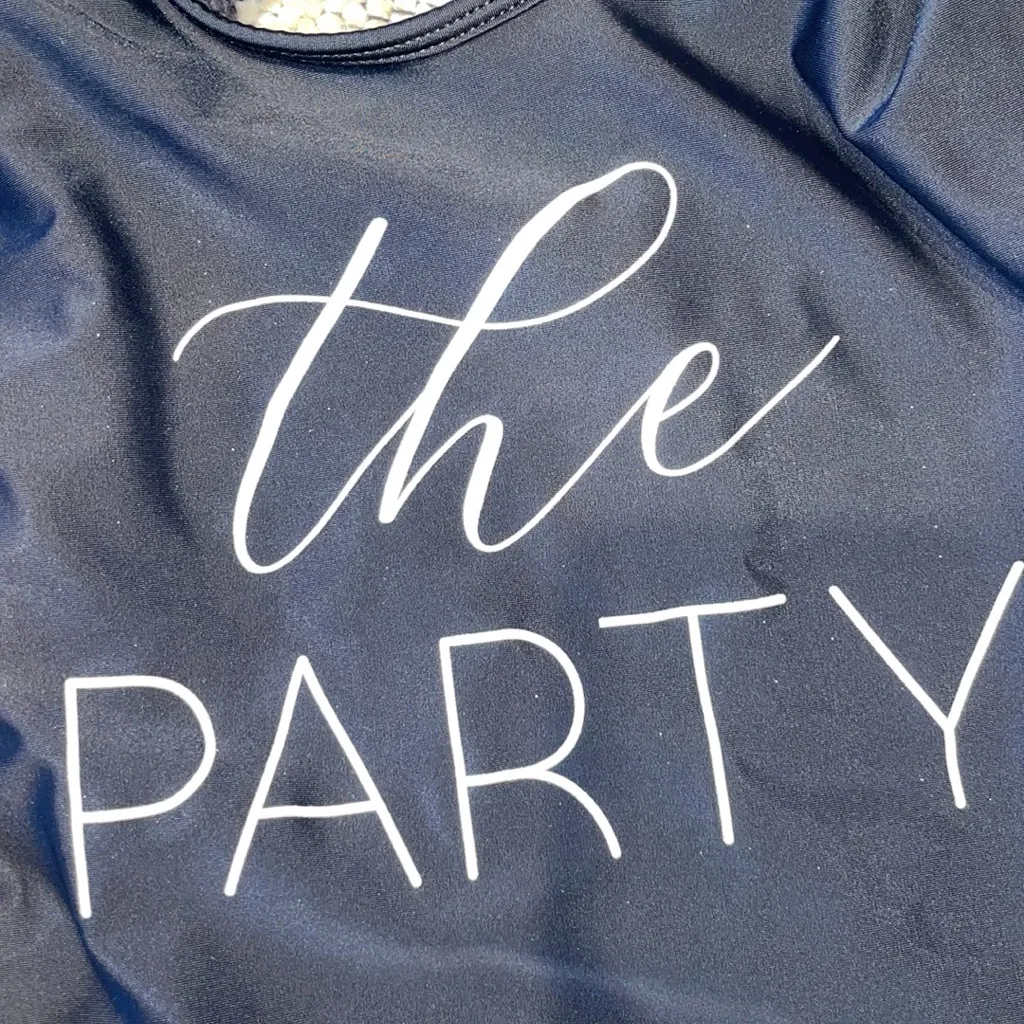 Bachelorette the party swim suit black large etsy - Image 3