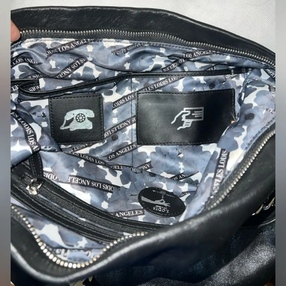 Lodi Leather Shoulder Bag, Rodeo Chain, Meredith Hobo Black - Image 12