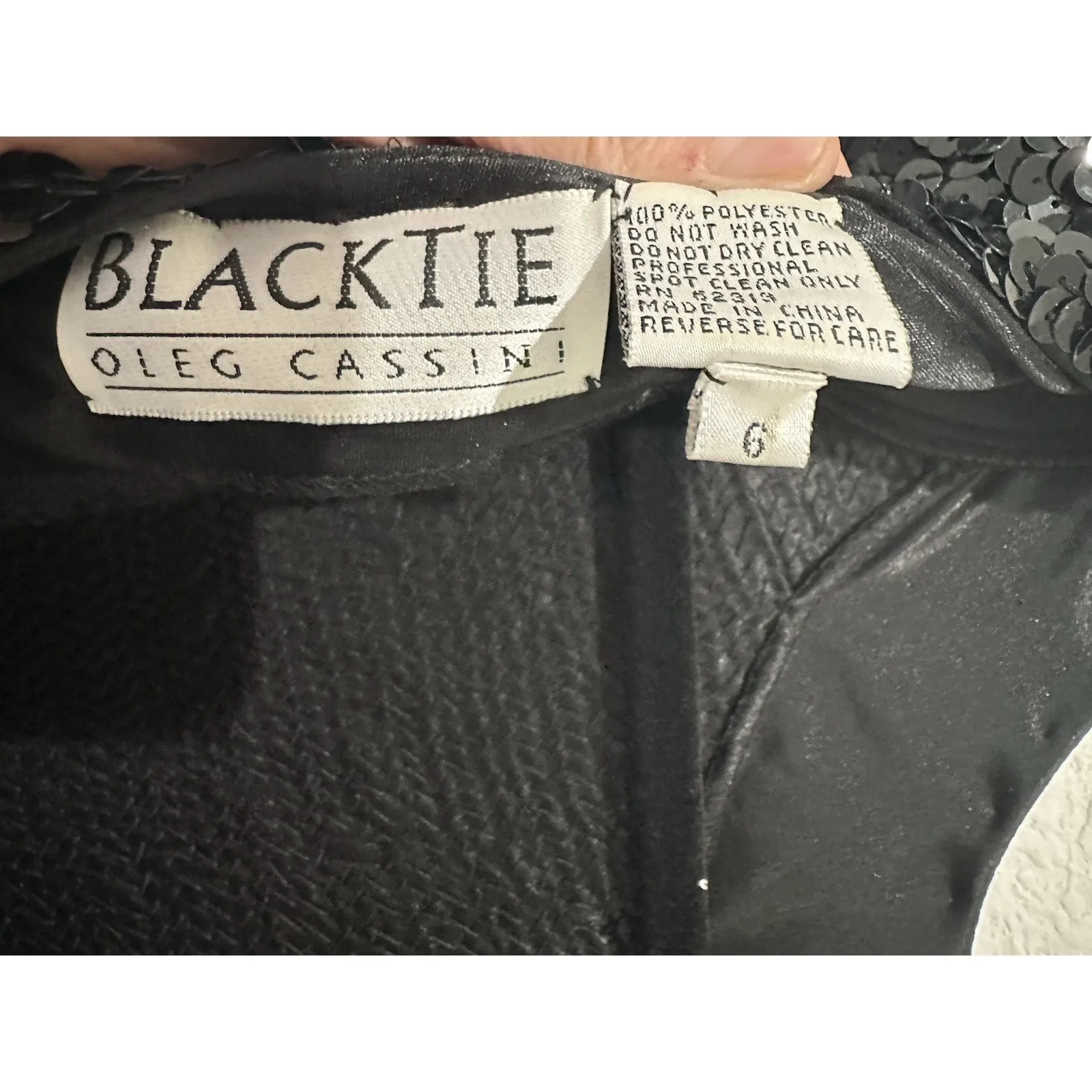 Olegcassini Size6 80s Intricate Beaded MIDI Gala Evening Cocktail Dress Y2K Black Size 6 - Image 8