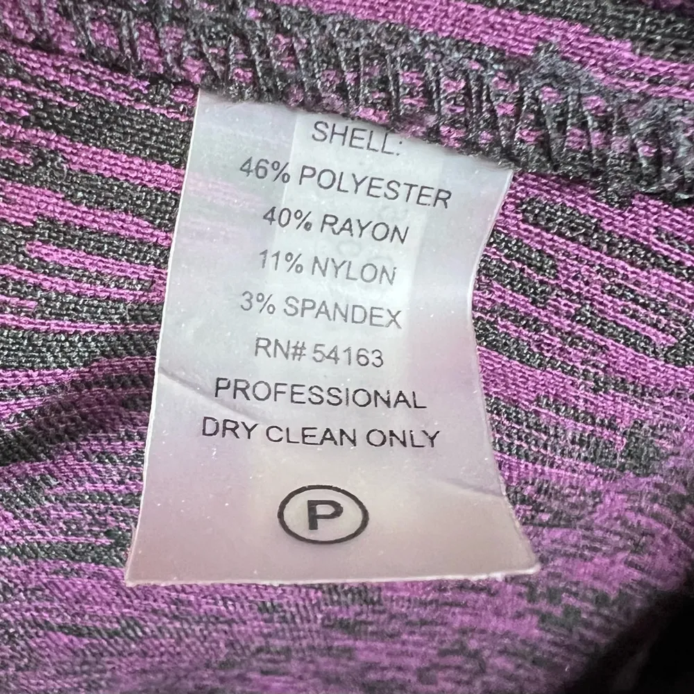 burgundy wine purple and black textured sheath dress size 6 - Image 5