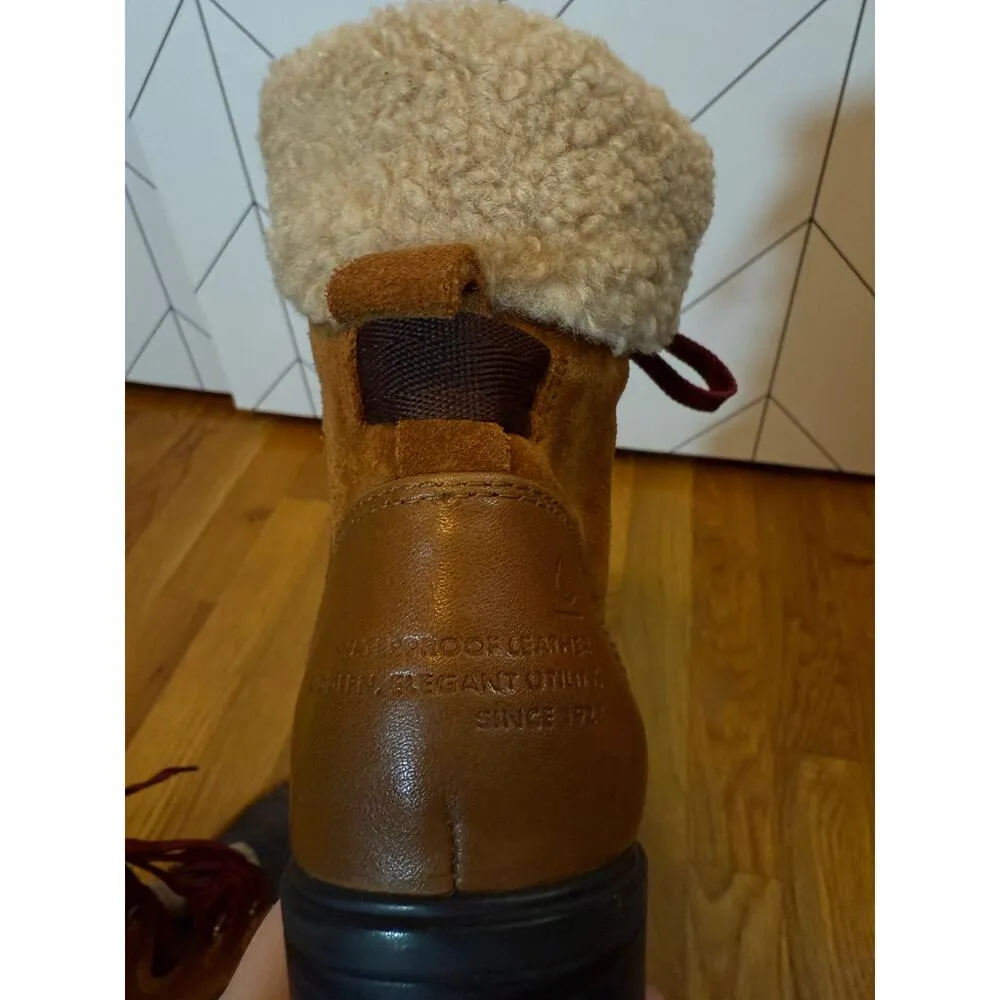 Naturalizer Myla Lug Womens 5 Leather Faux Fur Chunky Heal Ankle Boot Booties - Image 6