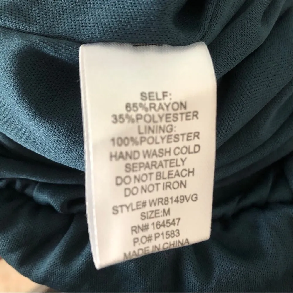 Flawless Navy Blue Organza Wide Leg Spaghetti Strap Tie Waist Romper Jumpsuit - Image 9