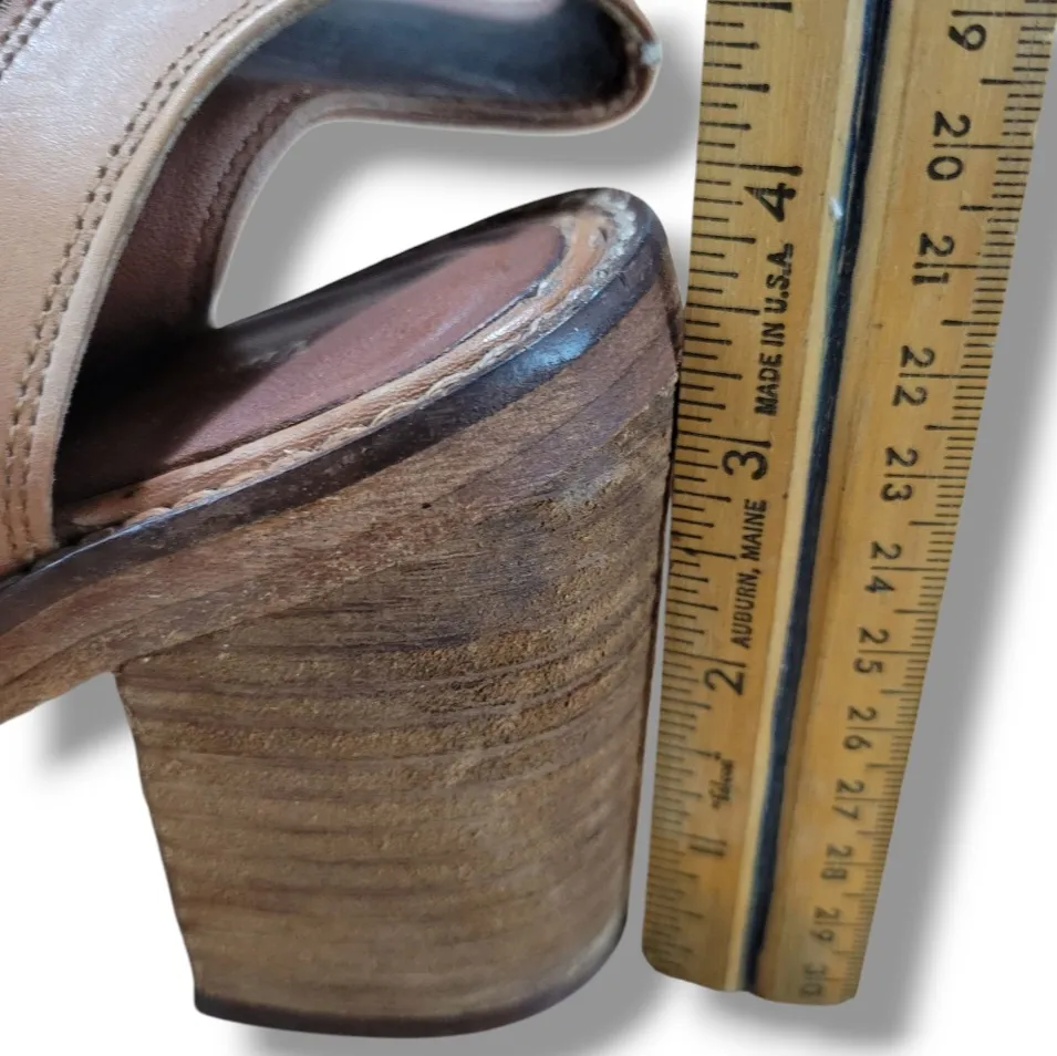 Vintage Foundry Co. Shoes Size 7 Leather Boots Odette Peep Toe Boots VFL144 Tan Women's Shoes - Image 14