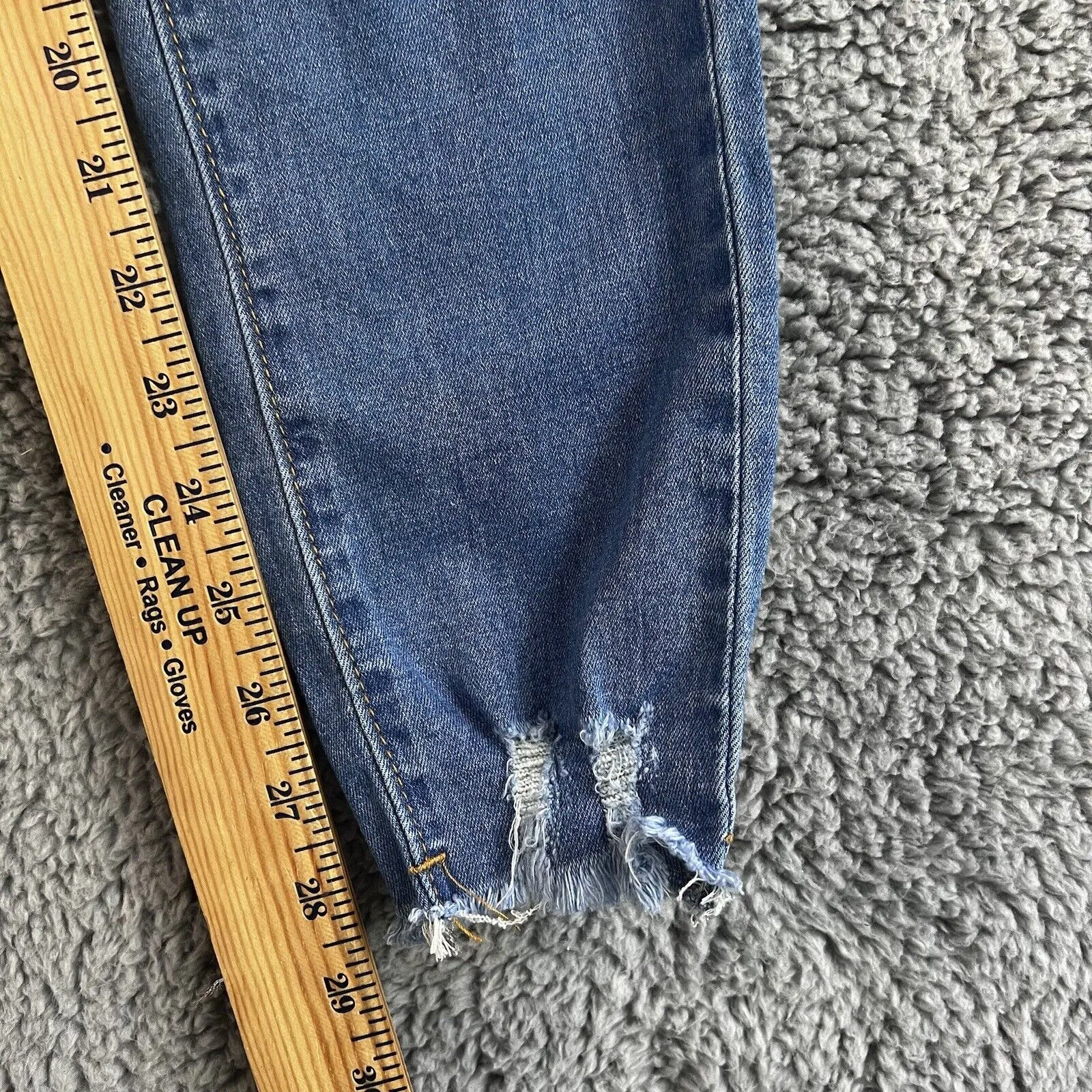 Distressed Skinny Jeans Women 27x29 High Rise Skinny Raw Hem Boho Chic‎ Casual - Image 3