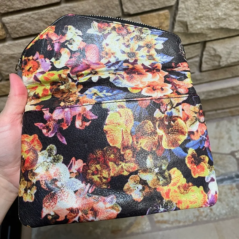 Hobo The Original Daria Floral Handbag Convertible Chain Strap Detachable Purse Pink - Image 8