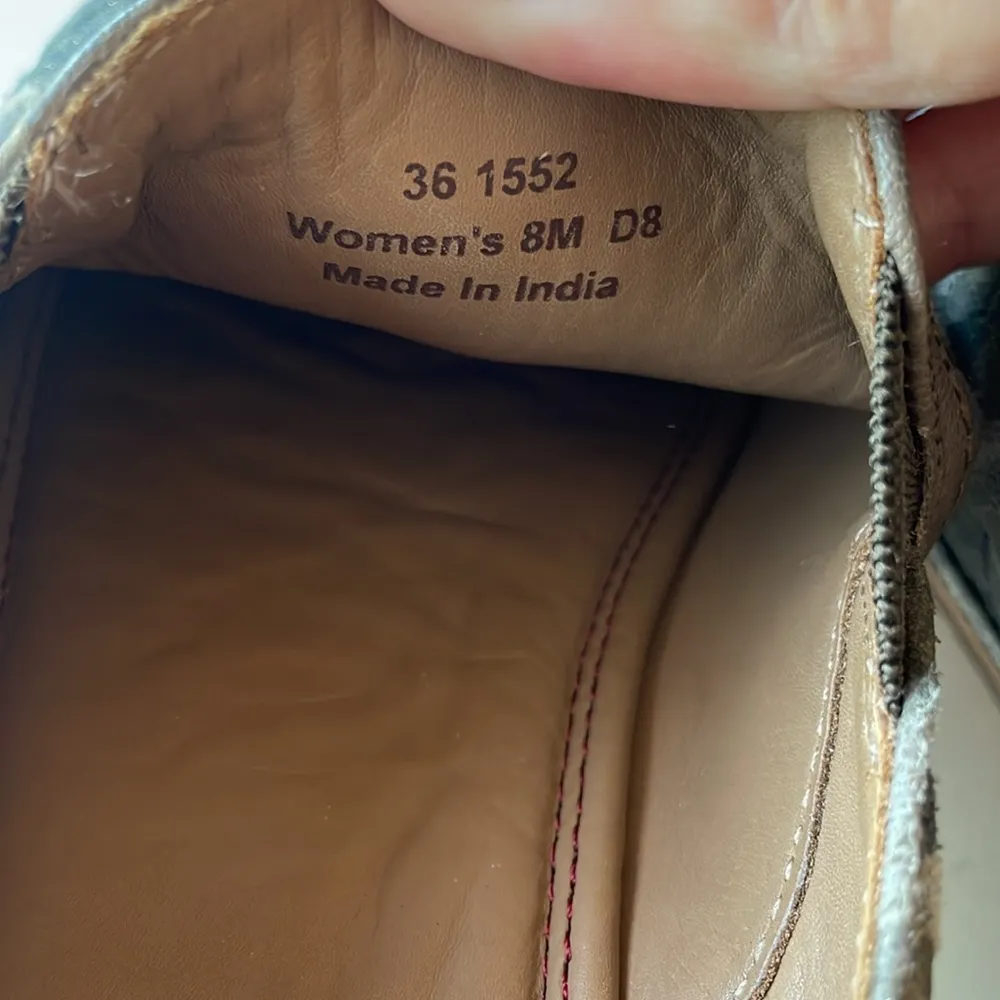 Trask Ali Metallic Star Camo Leather Loafer Flat 8 Green - Image 5