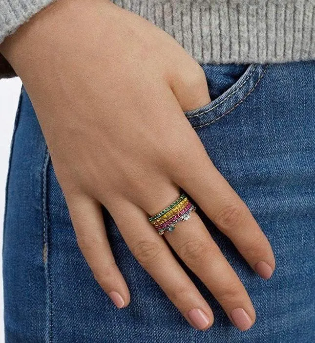 5 rainbow gold rings - Image 3