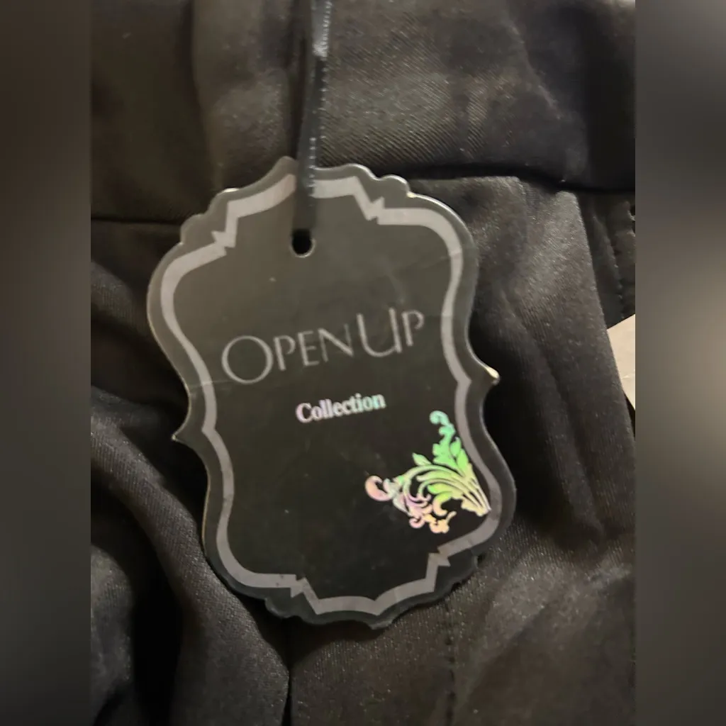 NEW Open Up Black Skinny Zipper Pockets Zippered Pants 30” waist 28” inseam - Image 4