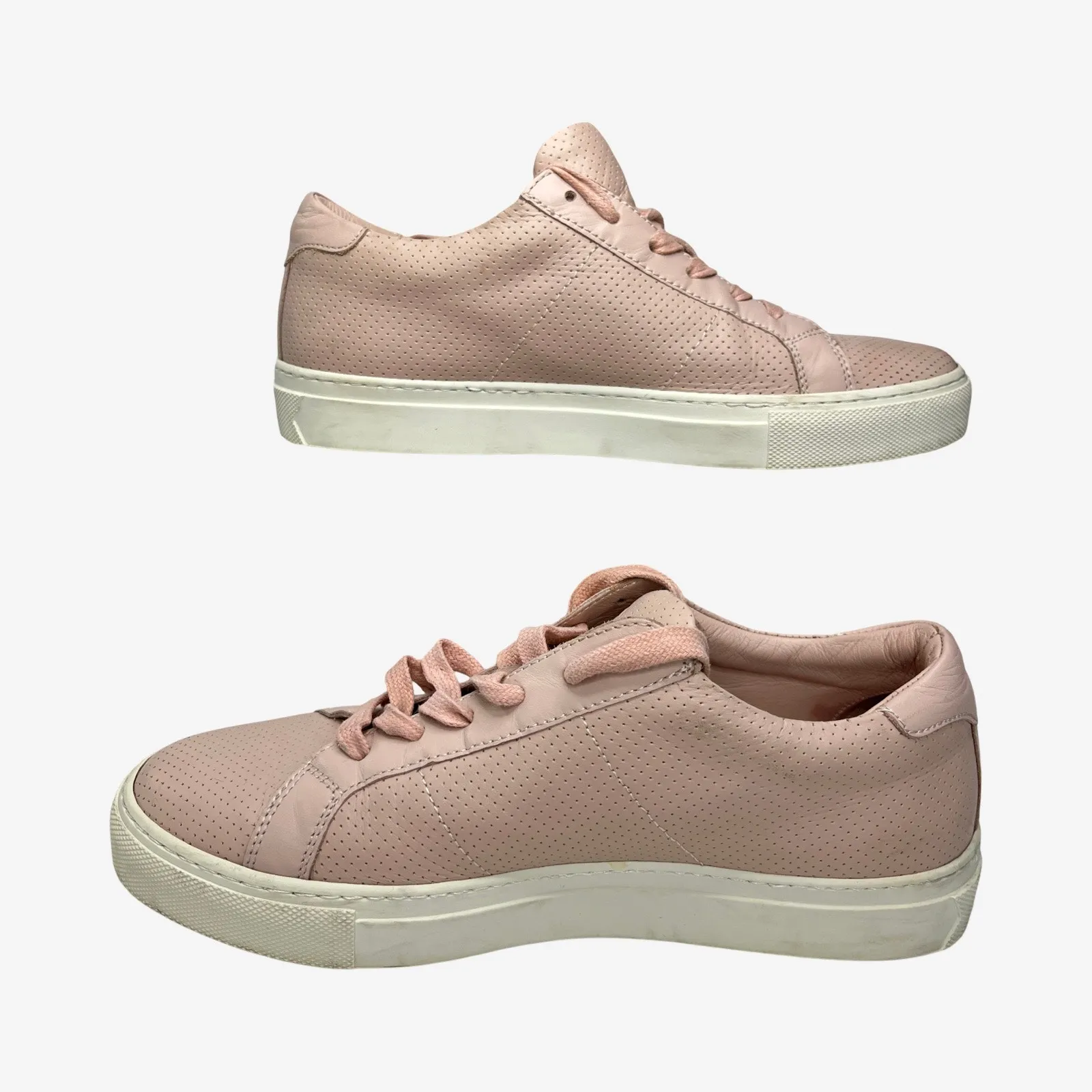 GREATS Royale Perforated Leather Sneakers Pink Blush 8.5 Made in Italy - Image 8