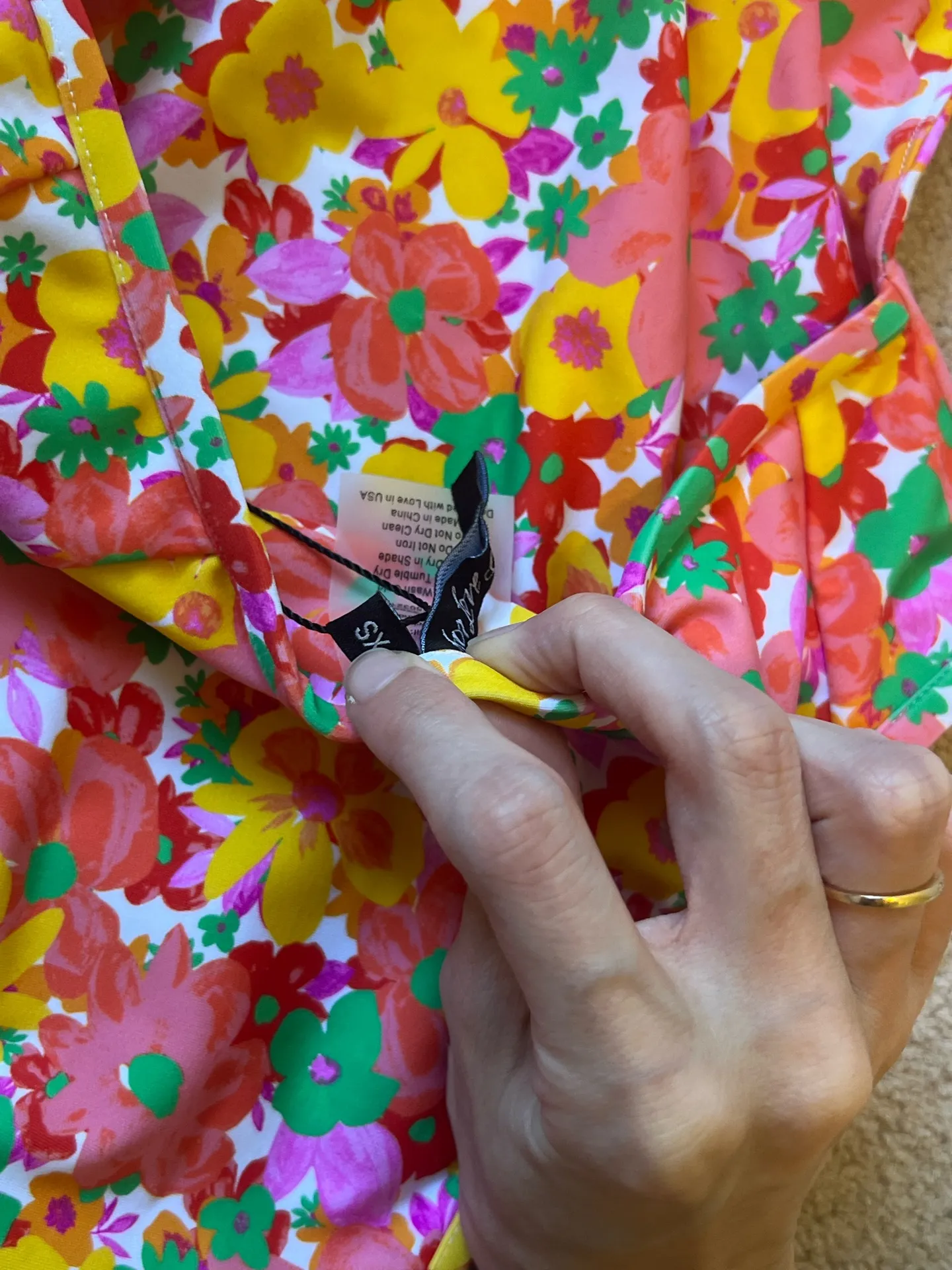 For Love and Lemons Pink Floral One Piece Swimsuit - Image 5