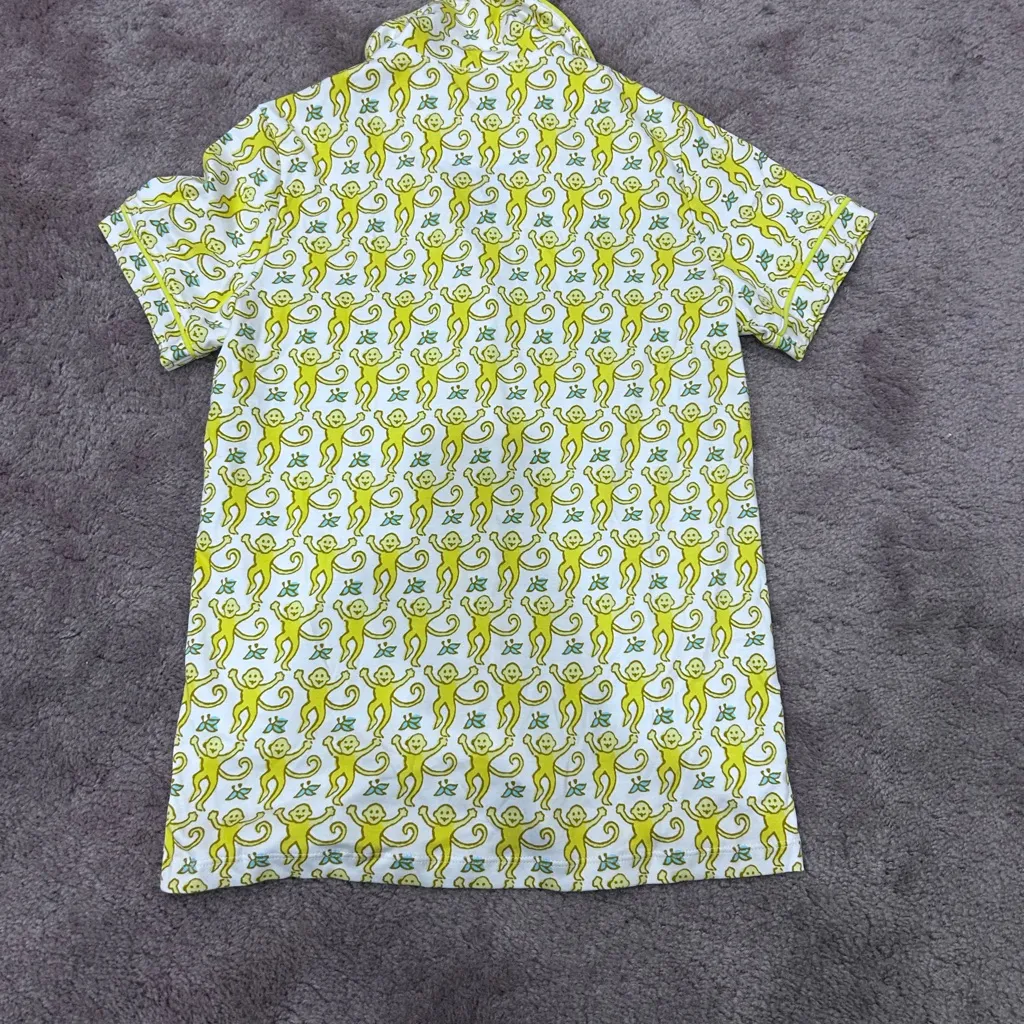 Roller Rabbit Yellow Sunshine Monkey Polo Pajamas New XXS - Image 7