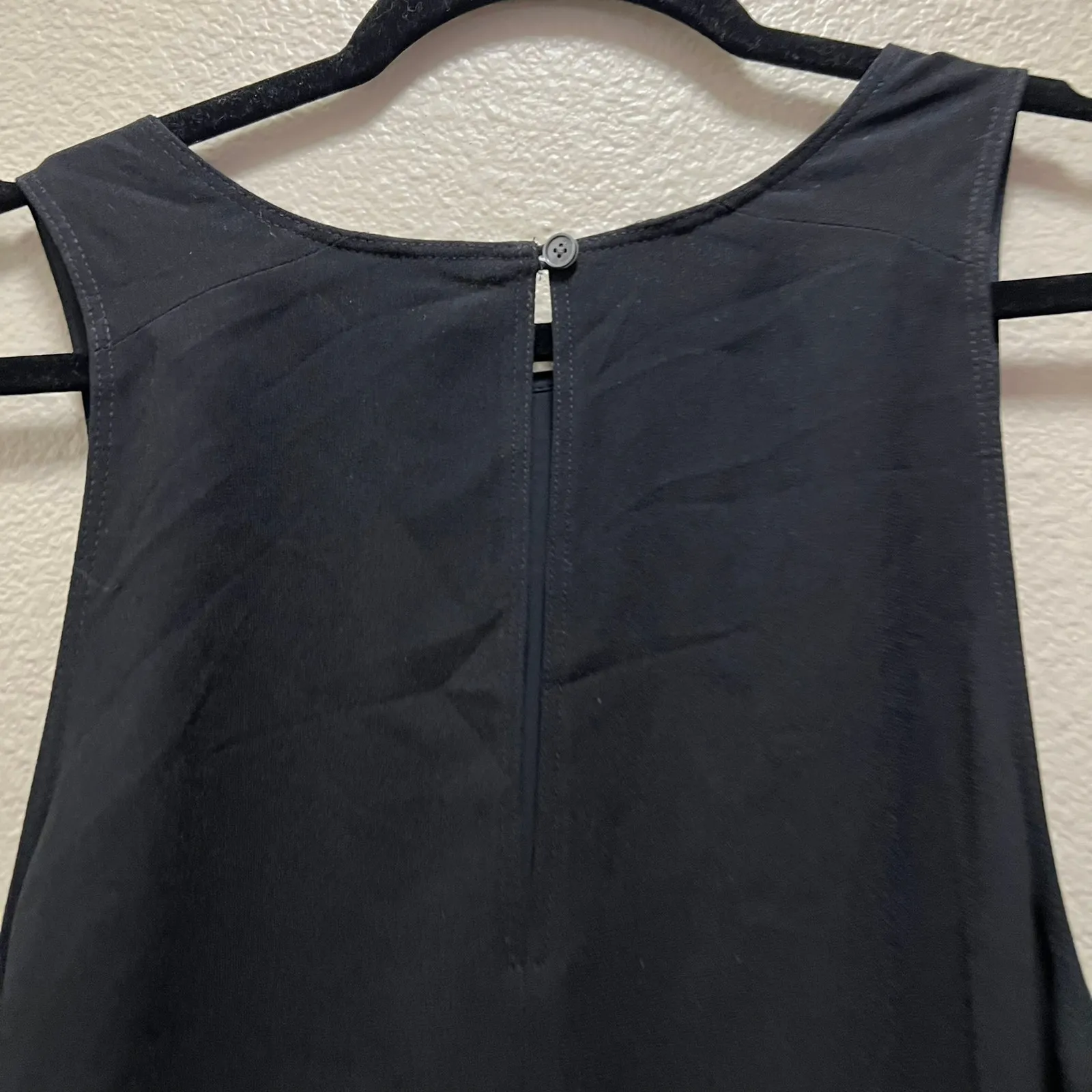 Wilfred Aritzia 100% Silk Made in Japan Black Chiffon Midi Dress Sleeveless Sz L - Image 5