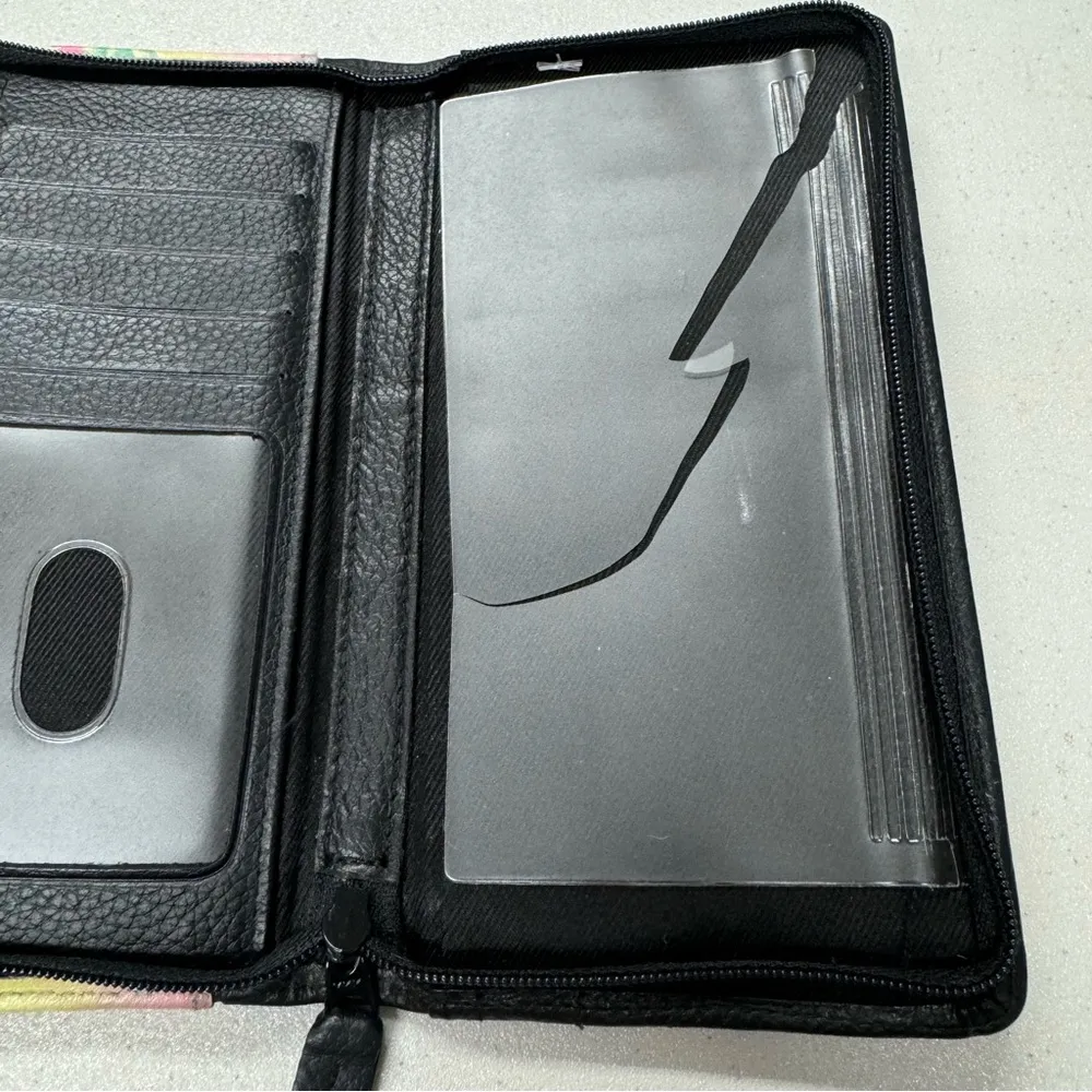 Bradford Exchange Black Leather Silly Kitty Cat Print Full Zip - Image 9