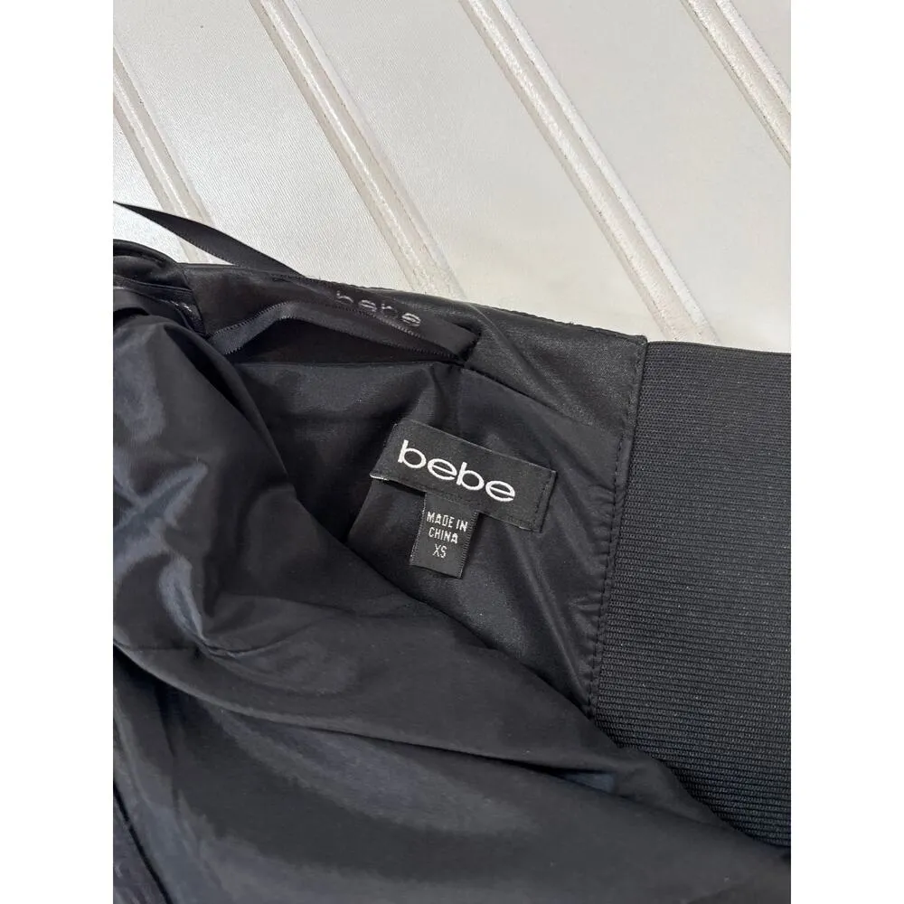 BEBE Little Black Strapless Dress Y2K Front Zip Cocktail Party Sexy Size XS - Image 6