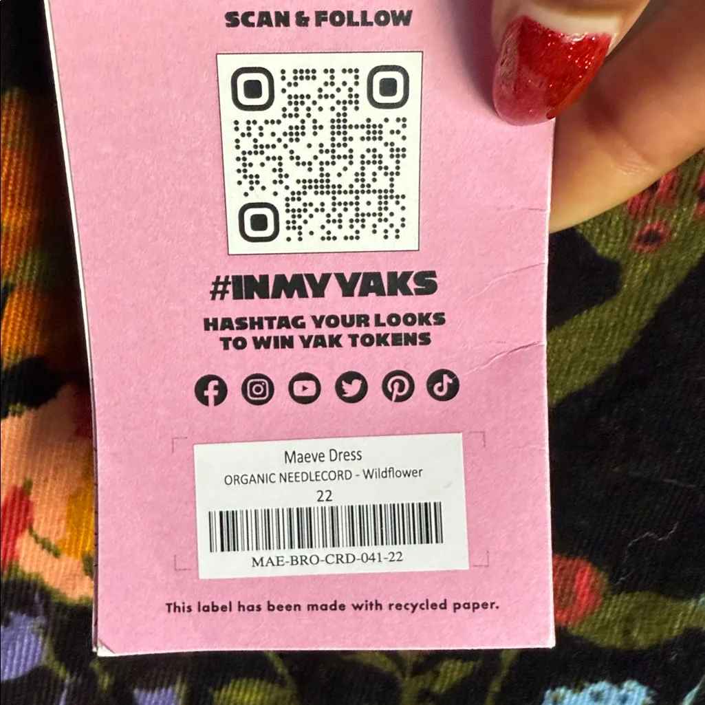 NEW Lucy & Yak Maeve Midi Dress in Black Wildflower print 22 Size undefined - Image 8