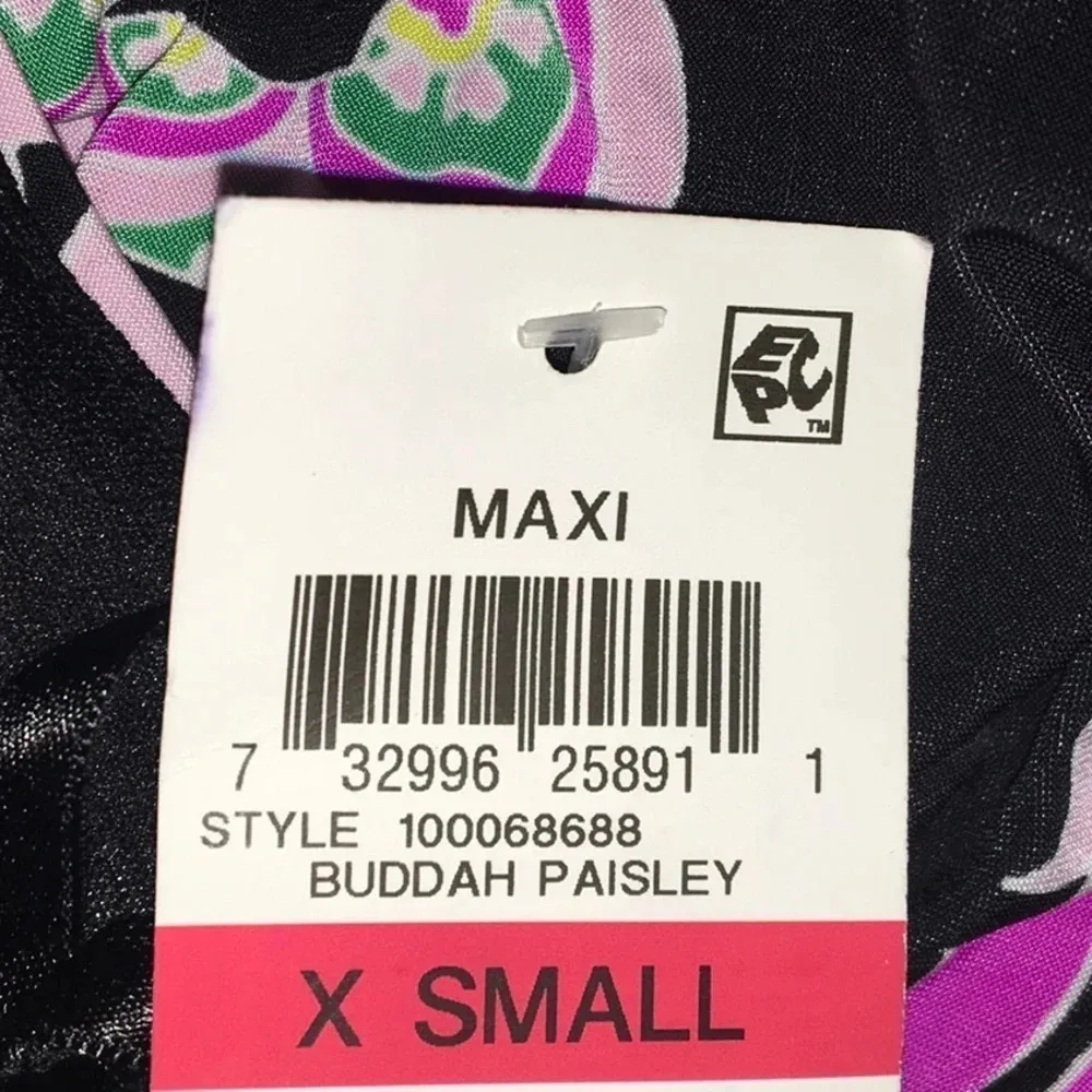 INC International Concepts Women Buddha Paisley Boho Midi Dress XS NWT Black - Image 4