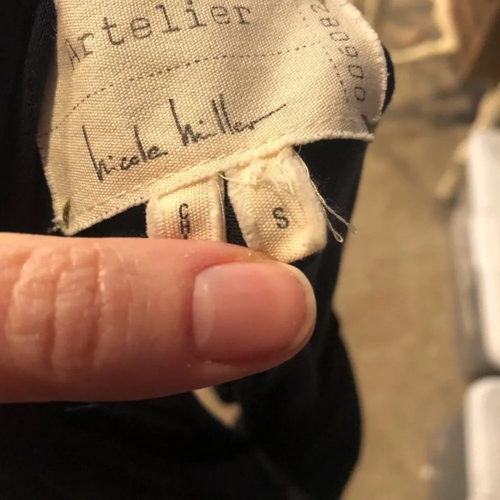 Nicole Miller Artelier Black Silk Open Back Dress Womens S Cocktail Mini Draped - Image 3