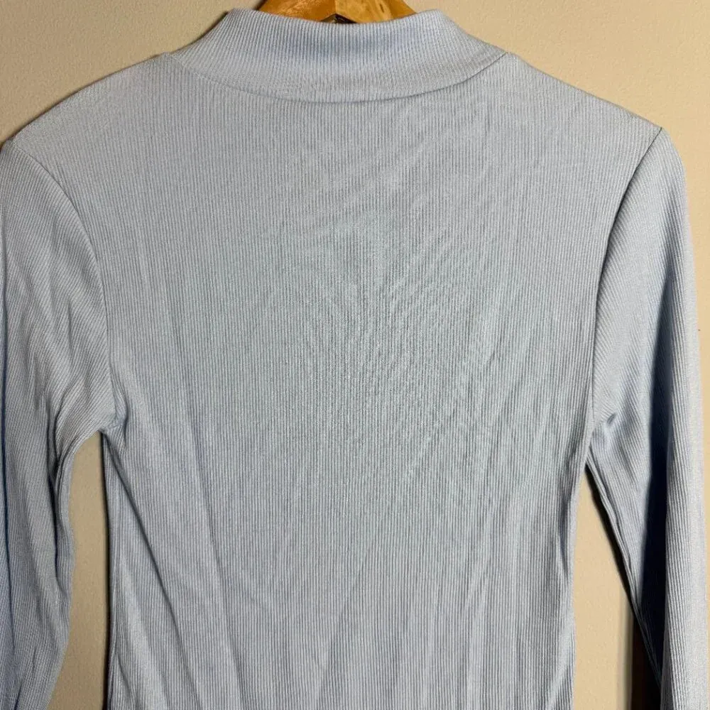 NWOT By Together Every Layer Top Ribbed Mock Neck Women's Medium Light Blue - Image 9