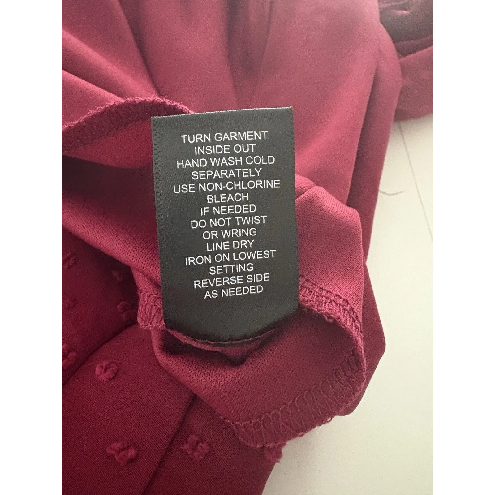 Trixxi Dress Size Large Burgundy Swiss Dot Tiered Puff Sleeve Cute Goth Babydoll - Image 16