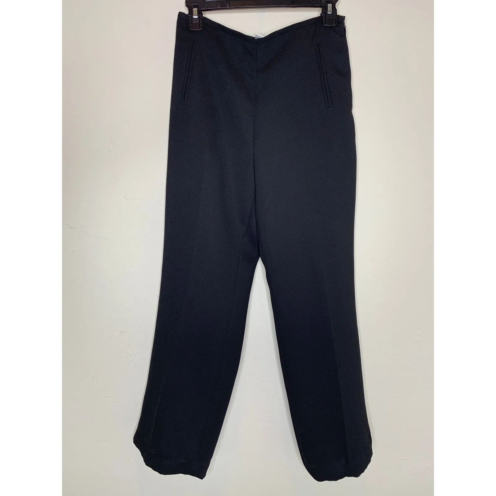 Liz Claiborne  Black Lined Trousers Sz 6 100% Polyester Suit Pants - Image 3