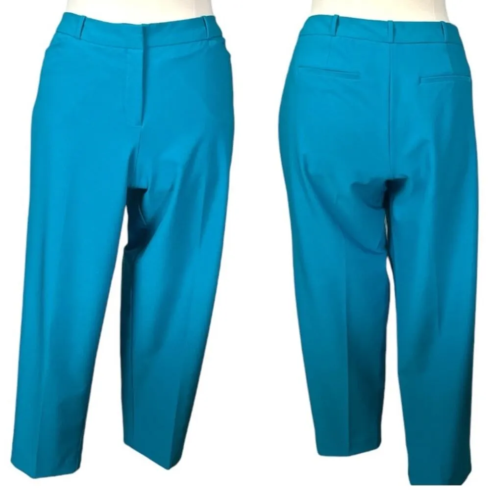 Worthington Trousers Slim Fit Ankle Mid Rise Pants Teal Blue Women’s Size 16W - Image 11