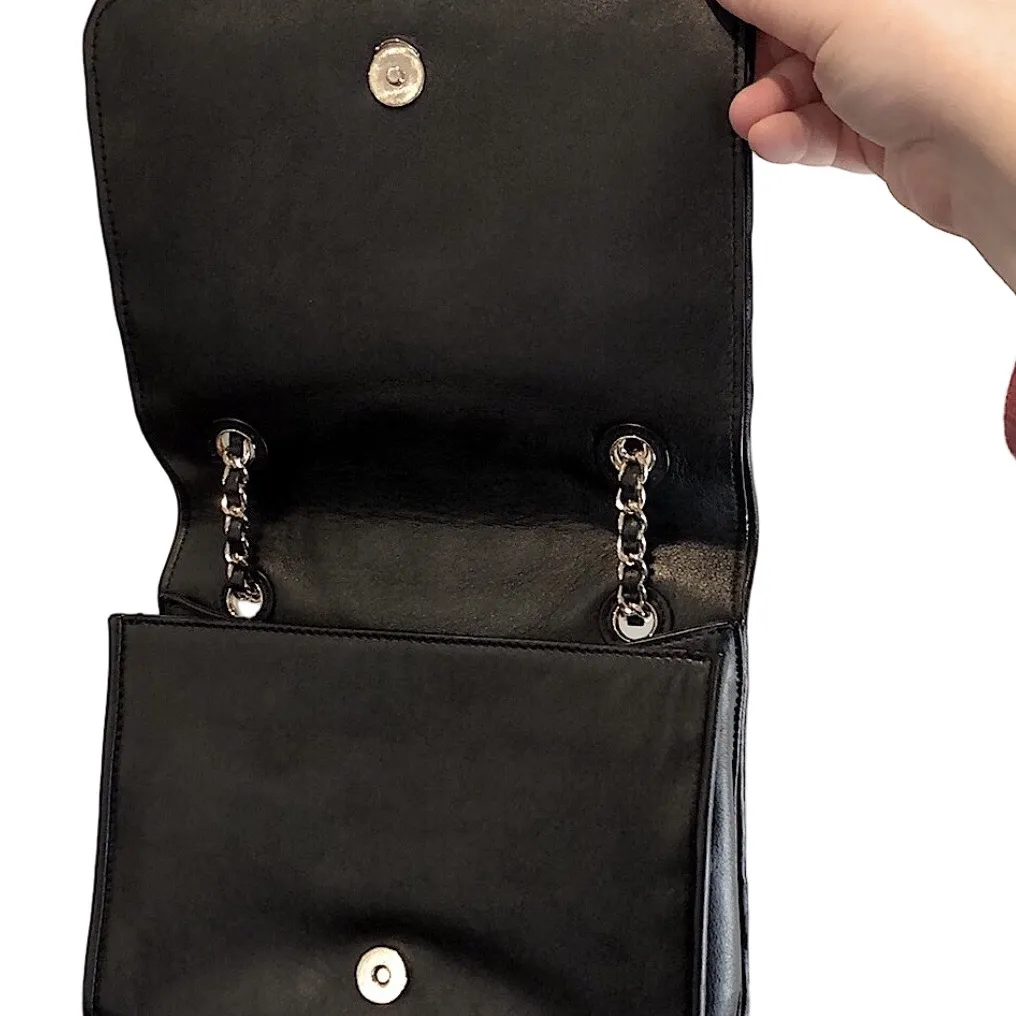 TORY BURCH Black Fleming Art Deco Diamond Quilted Crossbody Shoulder Bag Clutch - Image 3