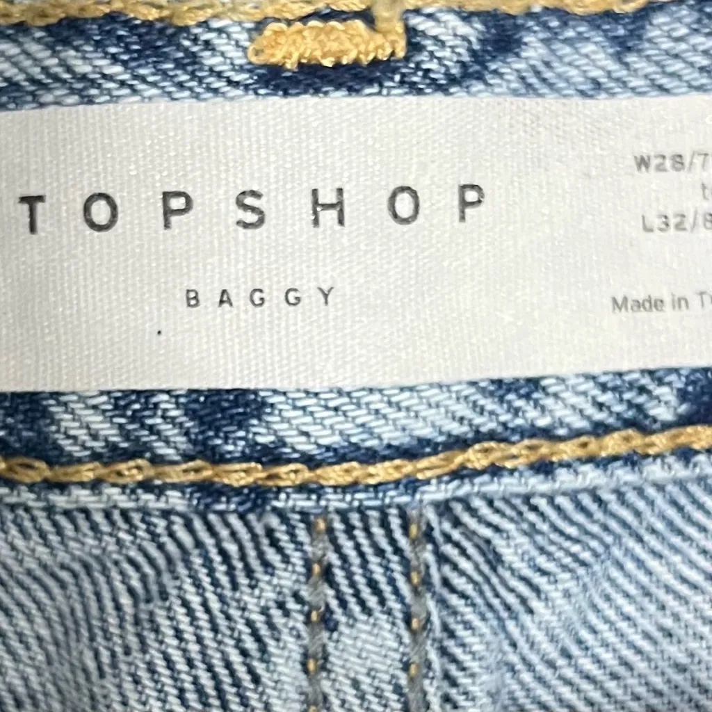 Topshop Silver Foiled Baggy Jeans - Image 4
