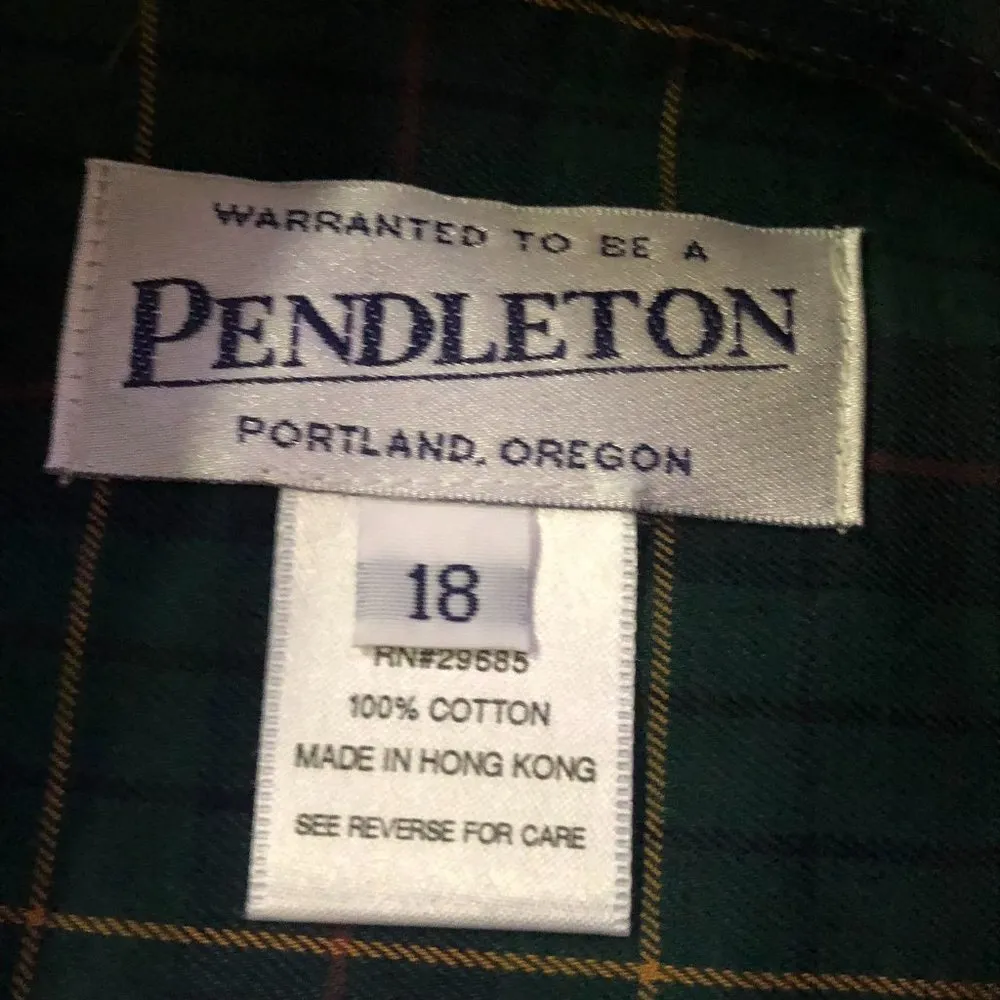 Pendleton Blouse Womens 18 NEW Celebration Tartan Blue Green - Image 9
