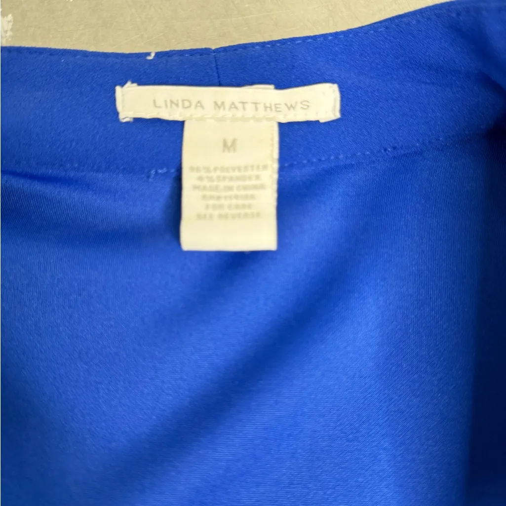 Elegant Royal Blue Women's Blazer Size M - Image 2