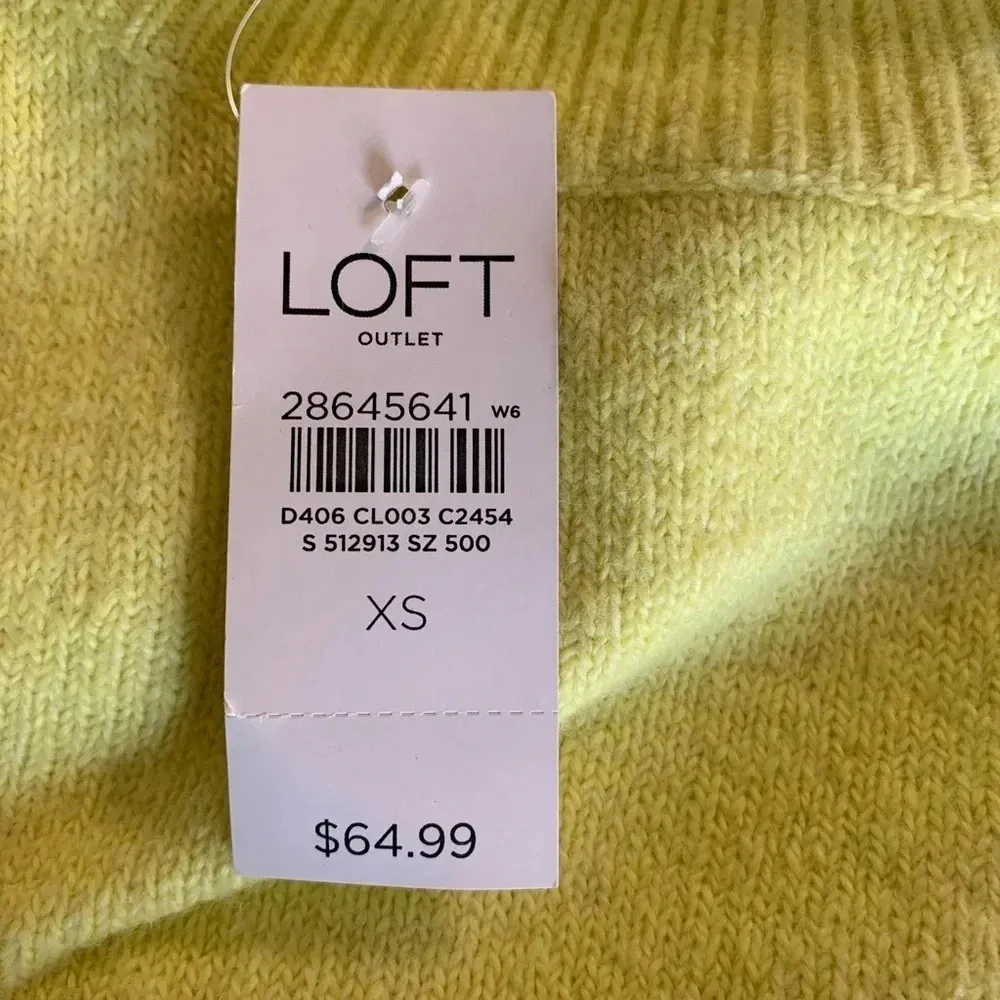 Loft Yellow Striped Women Sweater sz Small, NWT - Image 8