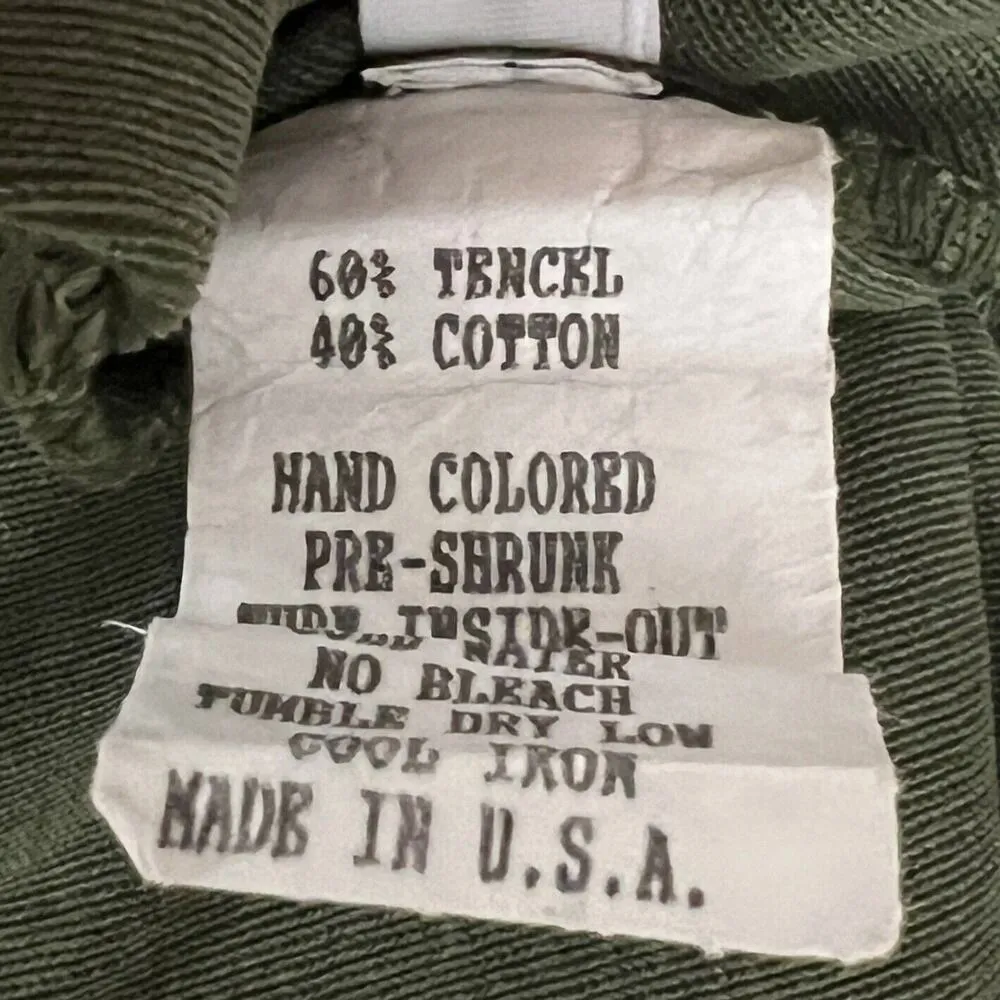 Russ Berens Shirt Women XS Olive Green Basic Layering Neutral Minimalist Vintage - Image 7