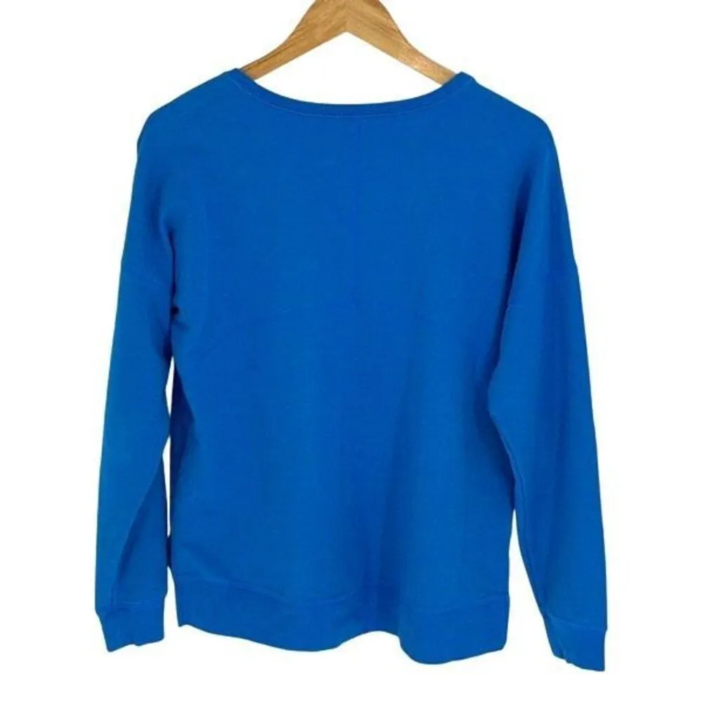 Tek Gear Womens High Low Hem V Neck Pullover Sweatshirt Blue‎ Size Medium - Image 4