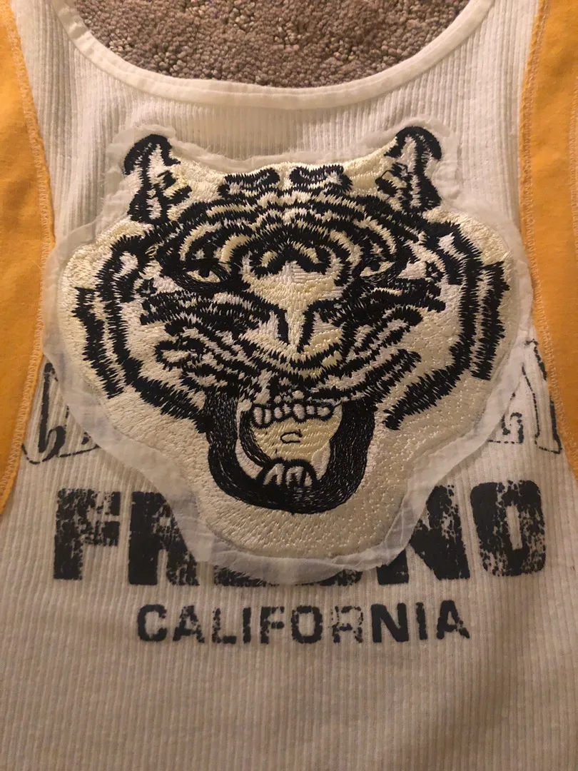 Free People Yellow & White Tiger Tank - Image 4